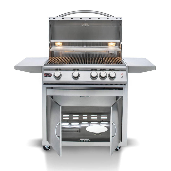 Blaze Premium LTE 32-Inch 4-Burner Freestanding Liquid Propane Gas Grill With Rear Infrared Burner & Grill Lights