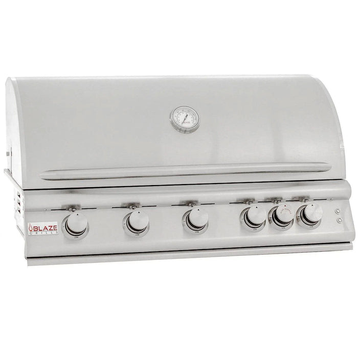 Blaze Grill Package - Premium LTE 40-Inch 5-Burner Built-In Natural Gas Grill, Side Burner and Griddle in Stainless Steel