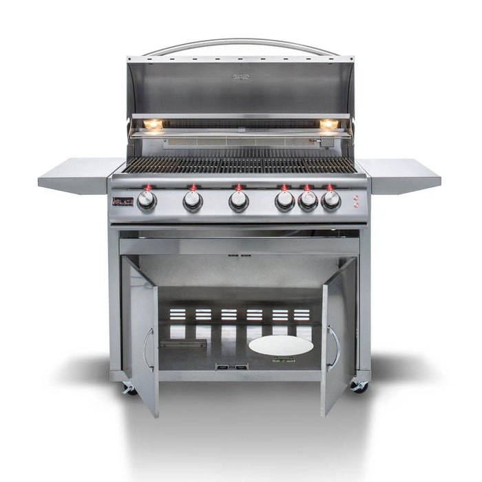 Blaze Premium LTE 40-Inch 5-Burner Freestanding Natural Gas Grill With Rear Infrared Burner & Grill Lights