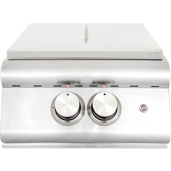 Blaze Premium LTE Built-In Gas High Performance Power Burner W/ Wok Ring & Stainless Steel Lid - BLZ-PBLTE