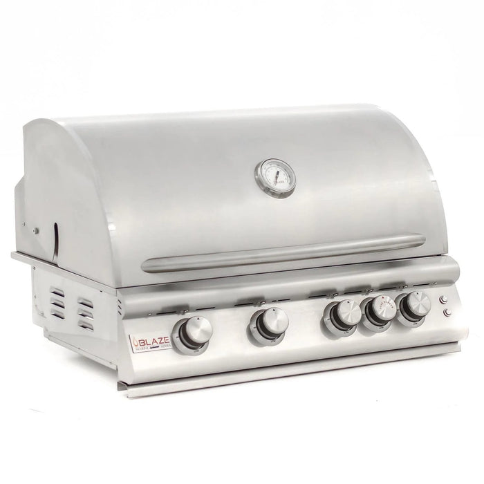Blaze Premium LTE Marine Grade 32-Inch 4-Burner Built-In Gas Grill With Rear Infrared Burner & Grill Lights