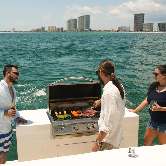 Blaze Premium LTE Marine Grade 32-Inch 4-Burner Built-In Gas Grill With Rear Infrared Burner & Grill Lights
