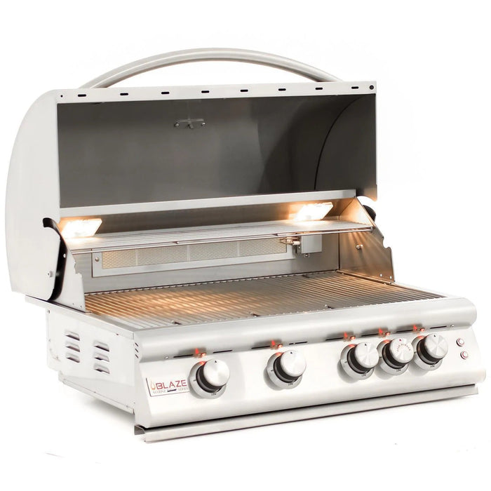 Blaze Premium LTE Marine Grade 32-Inch 4-Burner Built-In Gas Grill With Rear Infrared Burner & Grill Lights