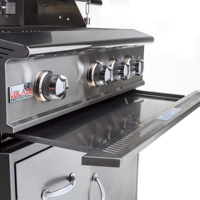 Blaze Professional LUX 34-Inch 3-Burner Freestanding Liquid Propane Gas Grill With Rear Infrared Burner