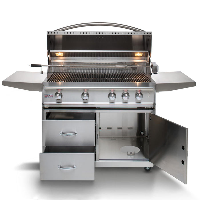 Blaze Professional LUX 44-Inch 4-Burner Freestanding Liquid Propane Grill With Rear Infrared Burner