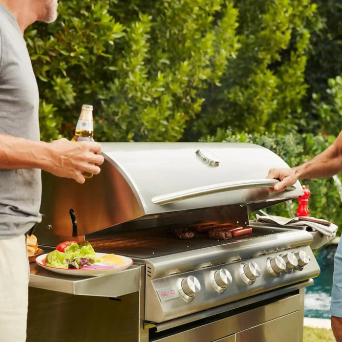 Blaze Grill Package - Premium LTE 40-Inch 5-Burner Built-In Natural Gas Grill, and  Grill Cart in Stainless Steel
