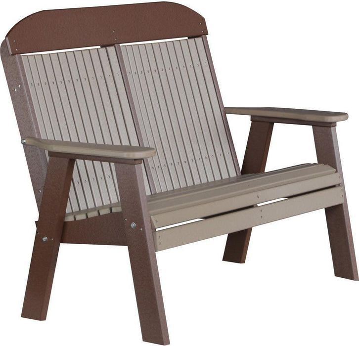 LuxCraft Classic Highback Recycled Plastic 4ft Bench  - LEAD TIME TO SHIP 7 BUSINESS DAYS OR LESS