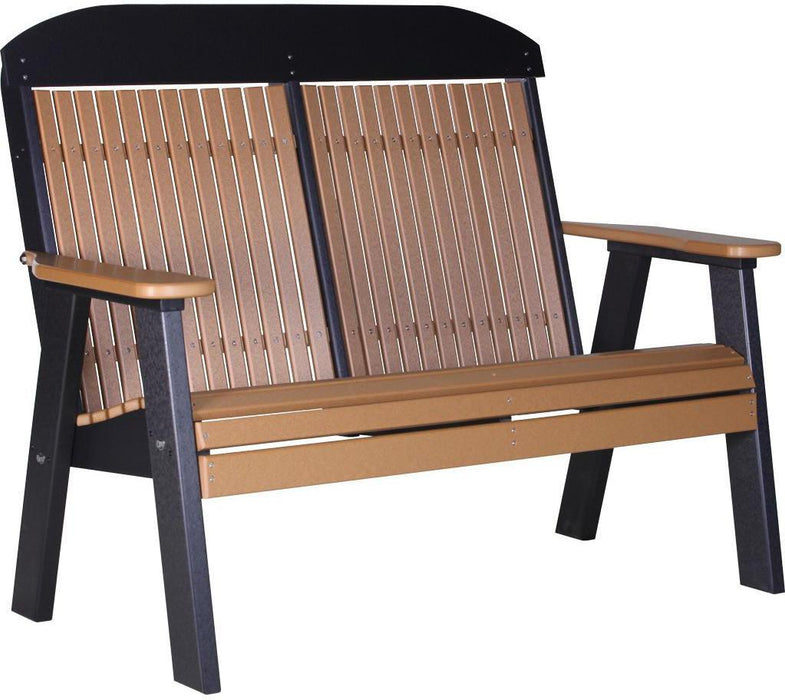 LuxCraft Classic Highback Recycled Plastic 4ft Bench  - LEAD TIME TO SHIP 7 BUSINESS DAYS OR LESS