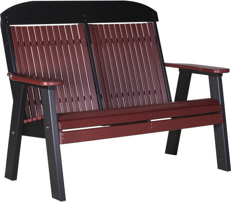 LuxCraft Classic Highback Recycled Plastic 4ft Bench  - LEAD TIME TO SHIP 7 BUSINESS DAYS OR LESS