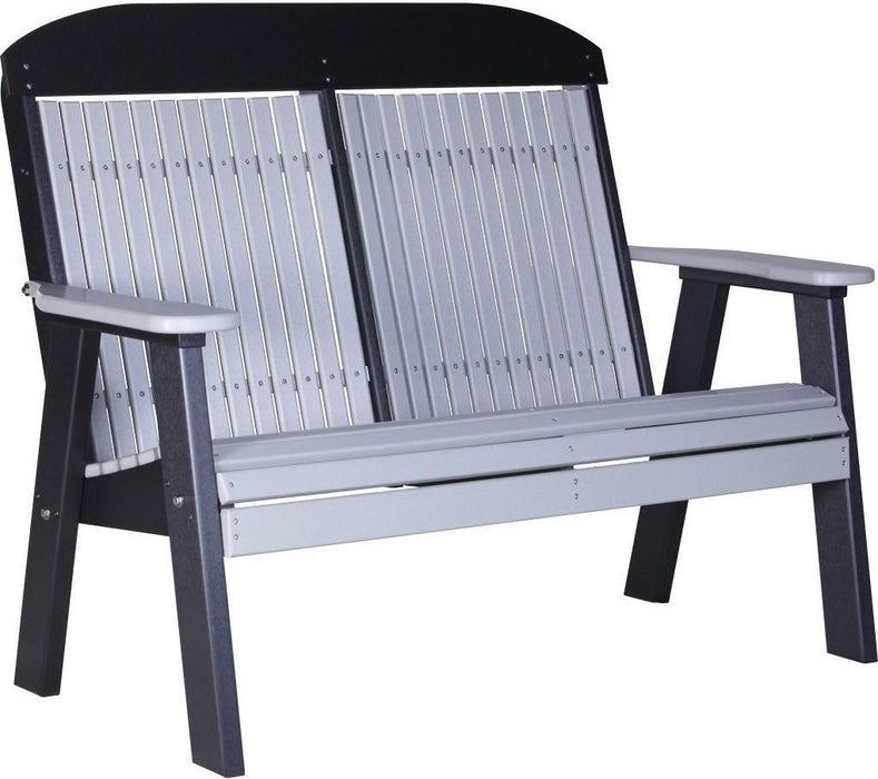 LuxCraft Classic Highback Recycled Plastic 4ft Bench  - LEAD TIME TO SHIP 7 BUSINESS DAYS OR LESS
