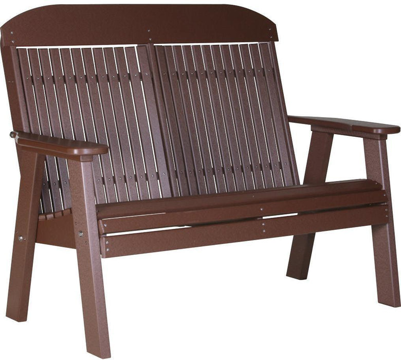 LuxCraft Classic Highback Recycled Plastic 4ft Bench  - LEAD TIME TO SHIP 7 BUSINESS DAYS OR LESS