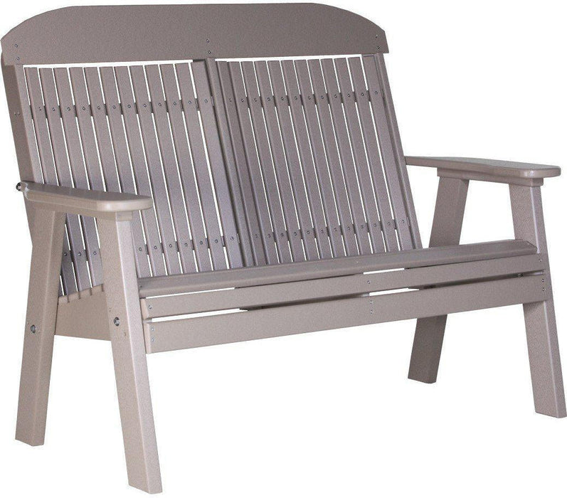 LuxCraft Classic Highback Recycled Plastic 4ft Bench  - LEAD TIME TO SHIP 7 BUSINESS DAYS OR LESS
