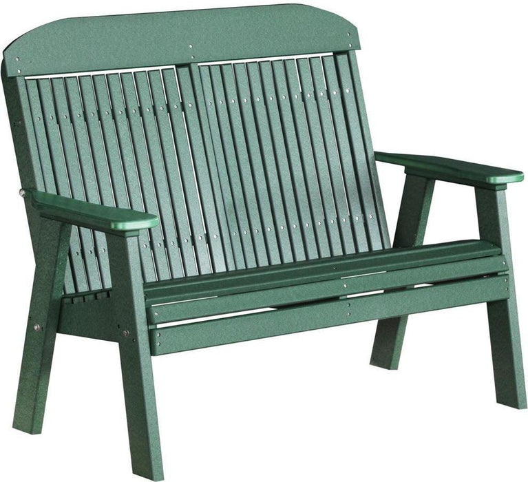 LuxCraft Classic Highback Recycled Plastic 4ft Bench  - LEAD TIME TO SHIP 7 BUSINESS DAYS OR LESS