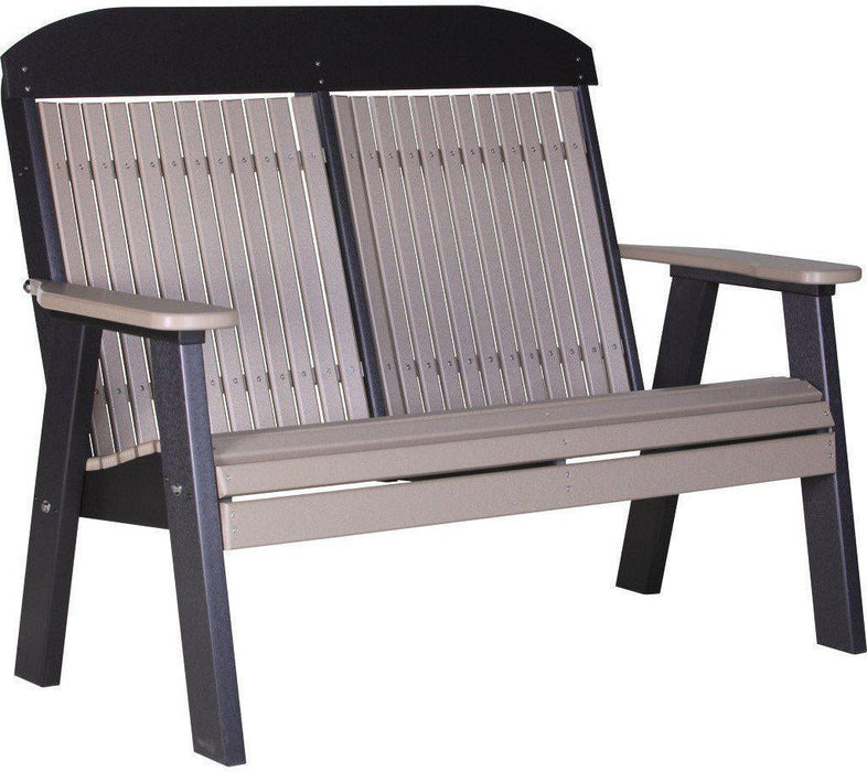 LuxCraft Classic Highback Recycled Plastic 4ft Bench  - LEAD TIME TO SHIP 7 BUSINESS DAYS OR LESS