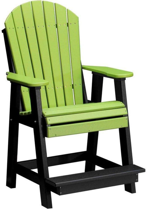 LuxCraft Recycled Plastic Adirondack Balcony Chair Set with 28"H Side Table (Counter Height ) - LEAD TIME TO SHIP 7 BUSINESS DAYS OR LESS
