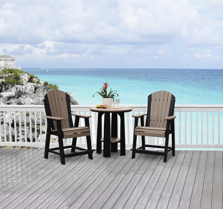 LuxCraft Recycled Plastic Counter Height Adirondack Balcony Table Set  - LEAD TIME TO SHIP 7 BUSINESS DAYS OR LESS
