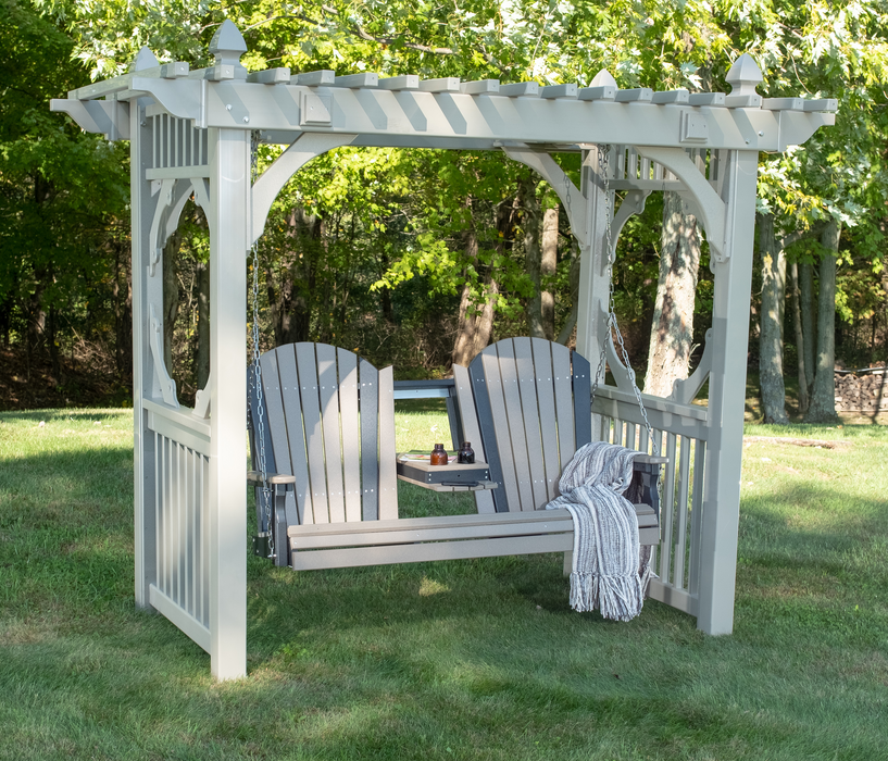 LuxCraft Adirondack 5ft. Recycled Plastic Porch Swing with Flip Down Center Console  - LEAD TIME TO SHIP 7 BUSINESS DAYS OR LESS