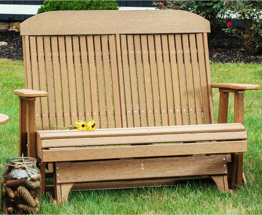 LuxCraft Classic Highback 4ft. Recycled Plastic Patio Glider  - LEAD TIME TO SHIP 7 BUSINESS DAYS OR LESS