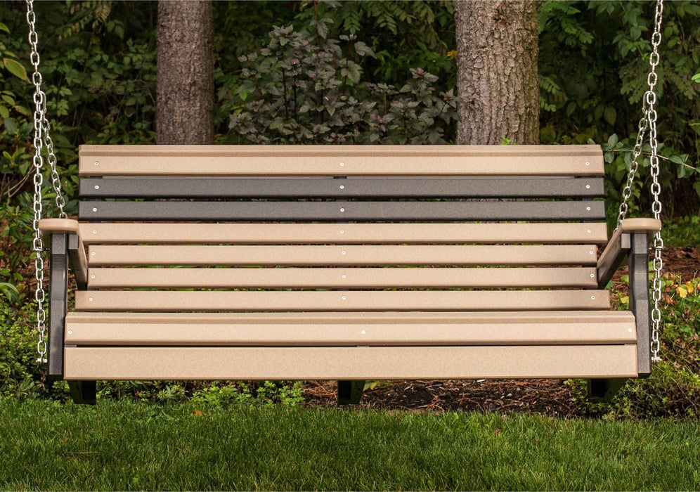 LuxCraft Rollback 4ft. Recycled Plastic Porch Swing - LEAD TIME TO SHIP 7 BUSINESS DAYS OR LESS