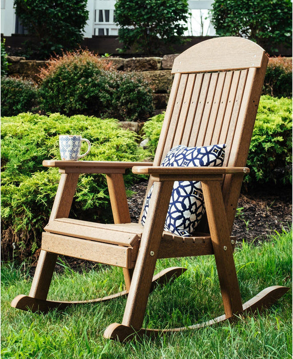 LuxCraft Classic Highback Recycled Plastic Rocking Chair  - LEAD TIME TO SHIP 7 BUSINESS DAYS OR LESS