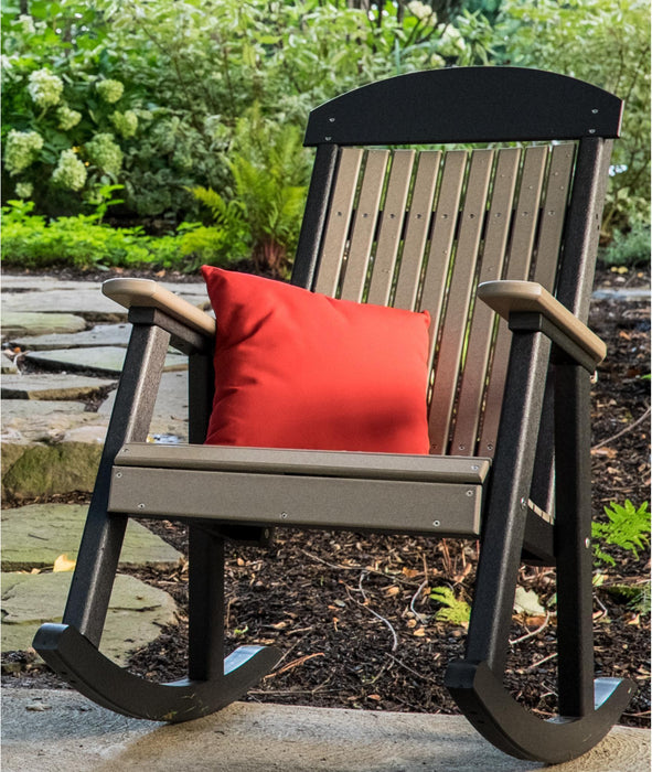 LuxCraft Classic Highback Recycled Plastic Rocking Chair  - LEAD TIME TO SHIP 7 BUSINESS DAYS OR LESS