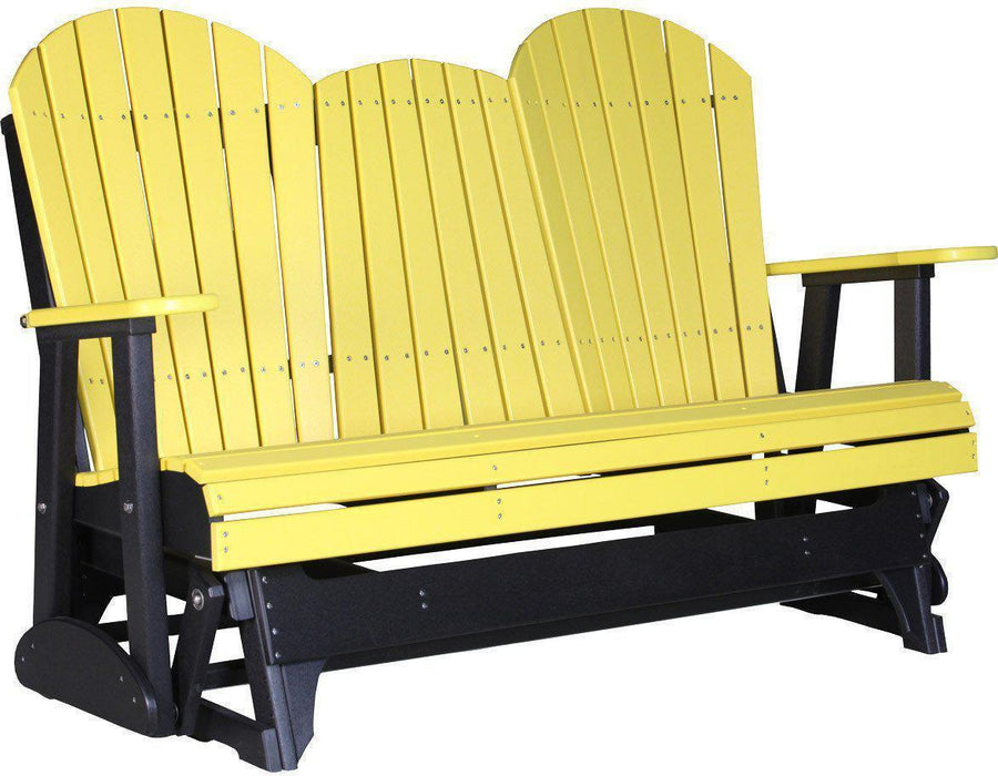 LuxCraft Recycled Plastic 5' Adirondack Glider Chair With Flip Down Center Console  - LEAD TIME TO SHIP 7 BUSINESS DAYS OR LESS