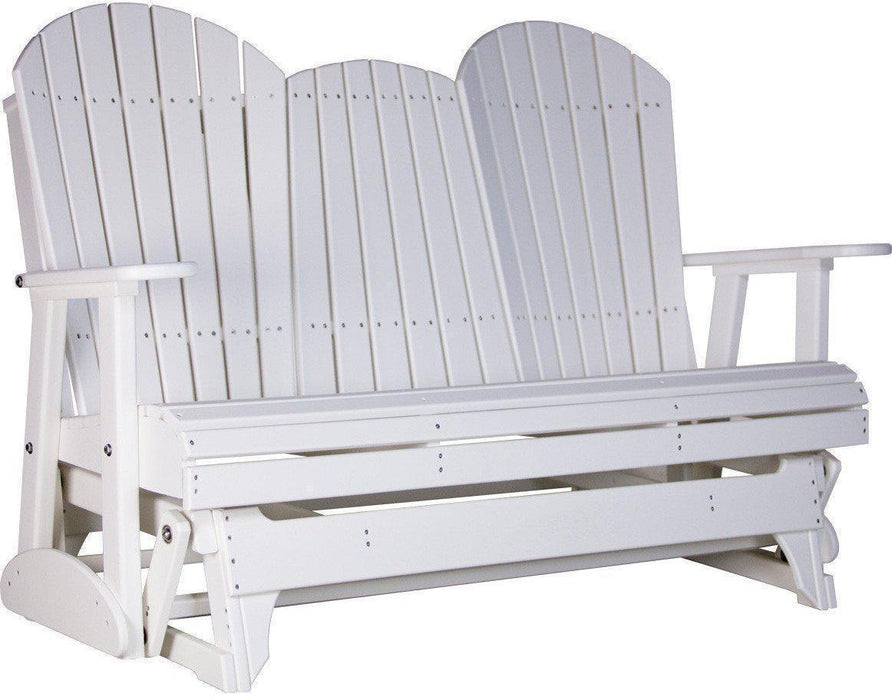 LuxCraft Recycled Plastic 5' Adirondack Glider Chair With Flip Down Center Console  - LEAD TIME TO SHIP 7 BUSINESS DAYS OR LESS