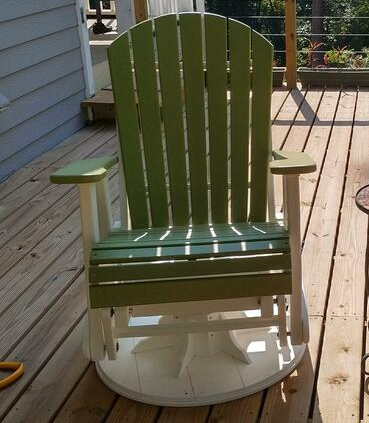 LuxCraft Recycled Plastic 2' Adirondack Swivel Glider Chair  - LEAD TIME TO SHIP 7 BUSINESS DAYS OR LESS