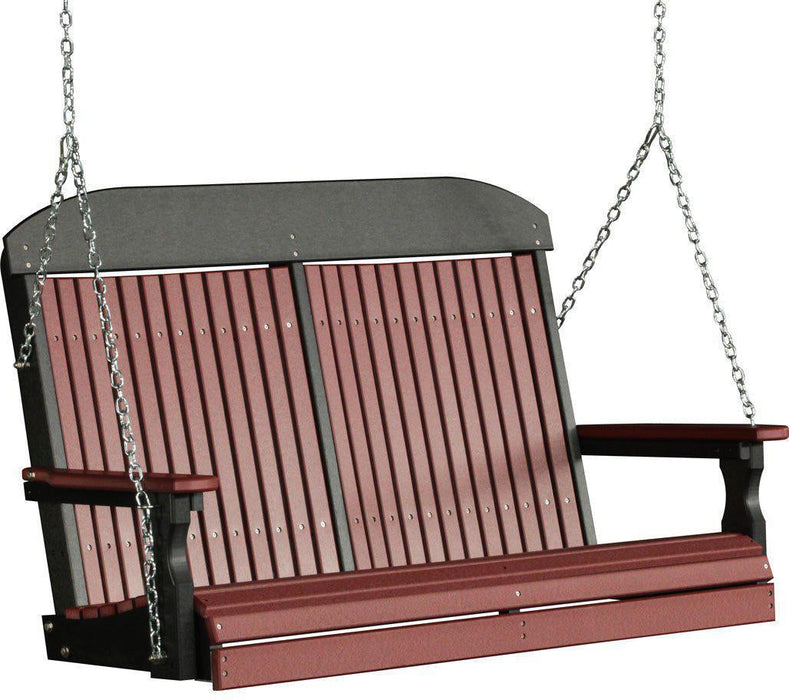 LuxCraft Classic Highback 4ft. Recycled Plastic Porch Swing  - LEAD TIME TO SHIP 7 BUSINESS DAYS OR LESS