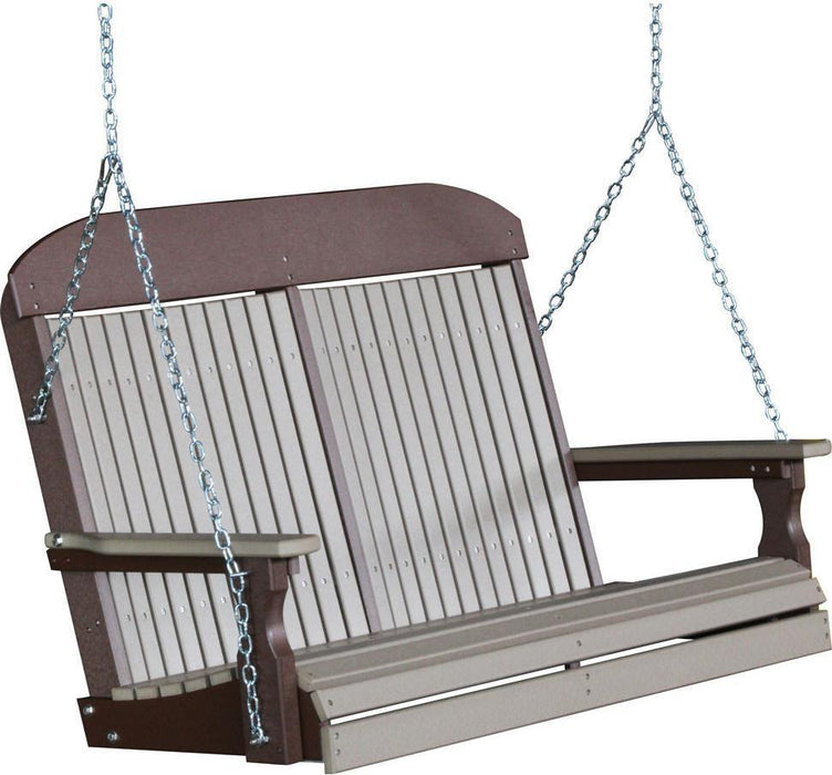LuxCraft Classic Highback 4ft. Recycled Plastic Porch Swing  - LEAD TIME TO SHIP 7 BUSINESS DAYS OR LESS
