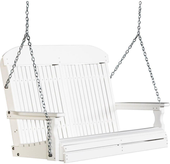 LuxCraft Classic Highback 4ft. Recycled Plastic Porch Swing  - LEAD TIME TO SHIP 7 BUSINESS DAYS OR LESS