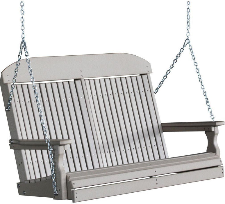 LuxCraft Classic Highback 4ft. Recycled Plastic Porch Swing  - LEAD TIME TO SHIP 7 BUSINESS DAYS OR LESS