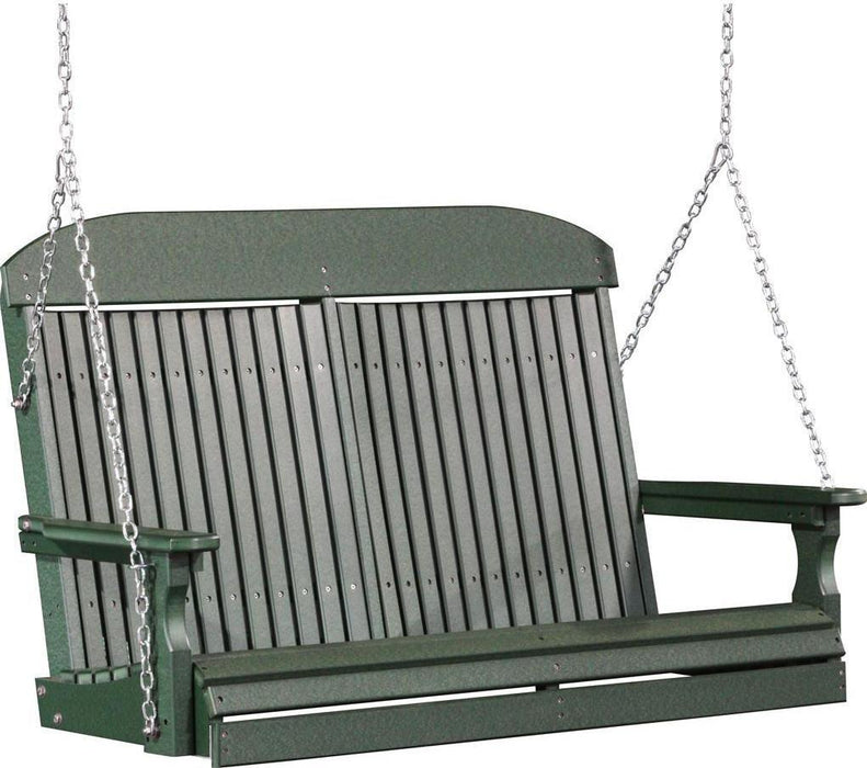 LuxCraft Classic Highback 4ft. Recycled Plastic Porch Swing  - LEAD TIME TO SHIP 7 BUSINESS DAYS OR LESS