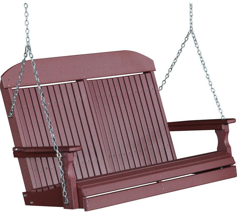 LuxCraft Classic Highback 4ft. Recycled Plastic Porch Swing  - LEAD TIME TO SHIP 7 BUSINESS DAYS OR LESS