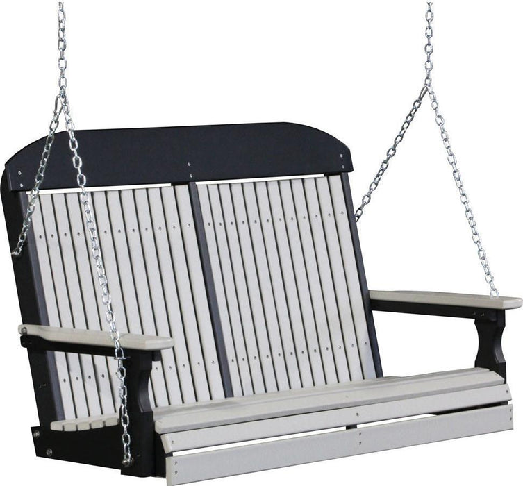 LuxCraft Classic Highback 4ft. Recycled Plastic Porch Swing  - LEAD TIME TO SHIP 7 BUSINESS DAYS OR LESS