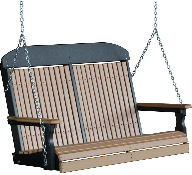 LuxCraft Classic Highback 4ft. Recycled Plastic Porch Swing  - LEAD TIME TO SHIP 7 BUSINESS DAYS OR LESS