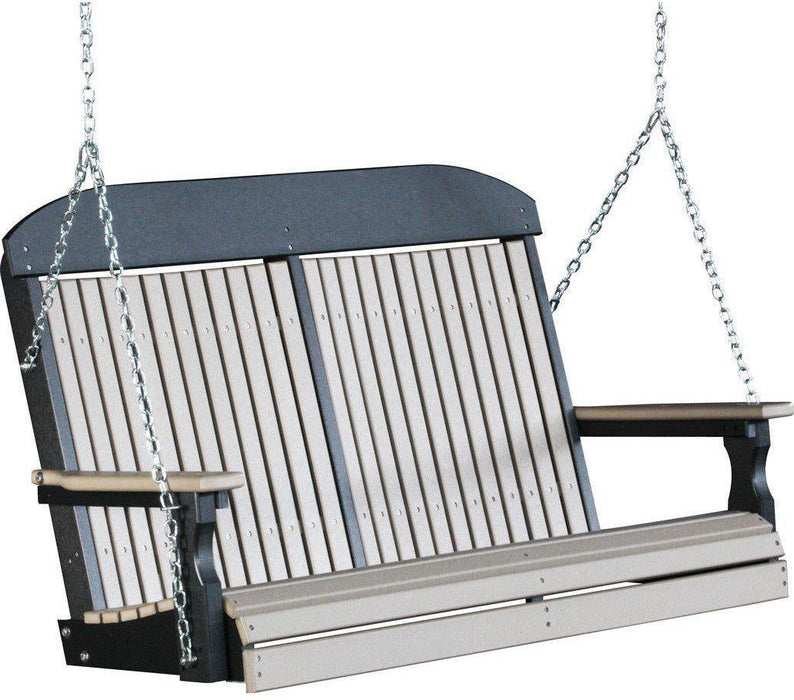 LuxCraft Classic Highback 4ft. Recycled Plastic Porch Swing  - LEAD TIME TO SHIP 7 BUSINESS DAYS OR LESS