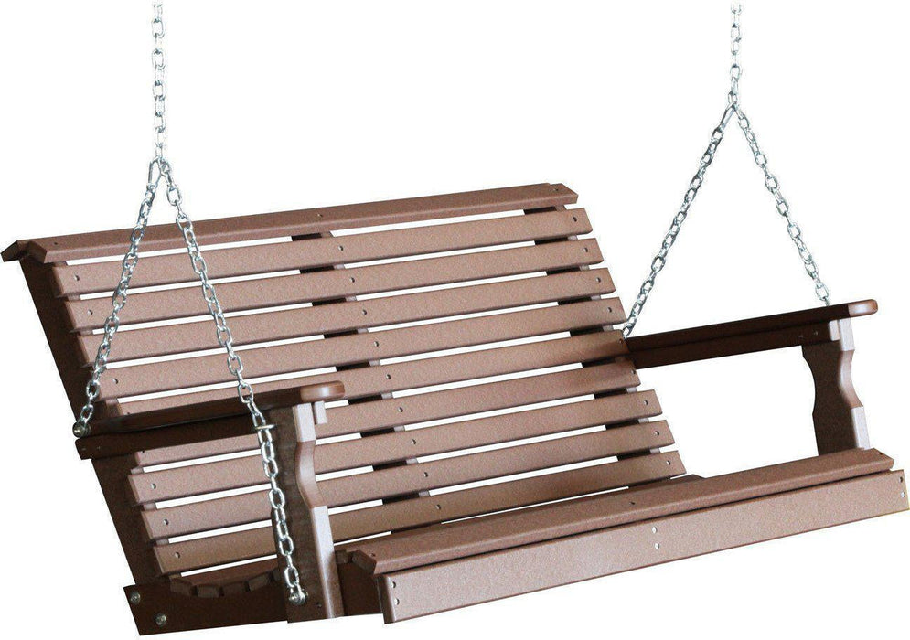 LuxCraft Rollback 4ft. Recycled Plastic Porch Swing - LEAD TIME TO SHIP 7 BUSINESS DAYS OR LESS