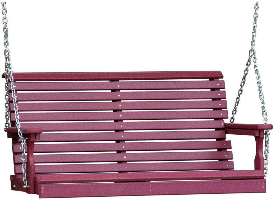 LuxCraft Rollback 4ft. Recycled Plastic Porch Swing - LEAD TIME TO SHIP 7 BUSINESS DAYS OR LESS