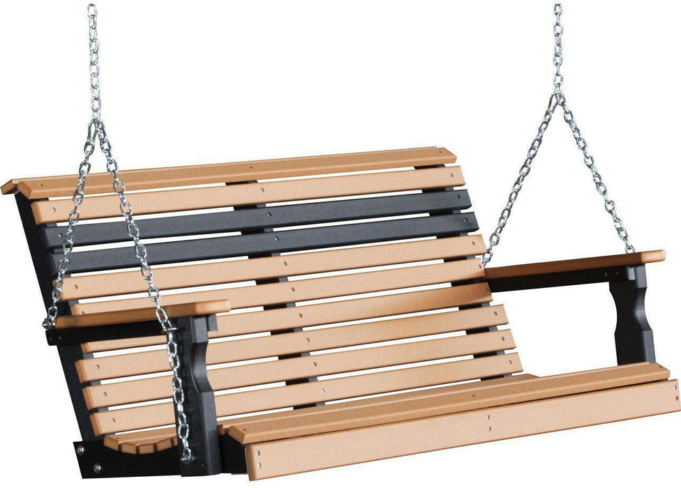 LuxCraft Rollback 4ft. Recycled Plastic Porch Swing - LEAD TIME TO SHIP 7 BUSINESS DAYS OR LESS