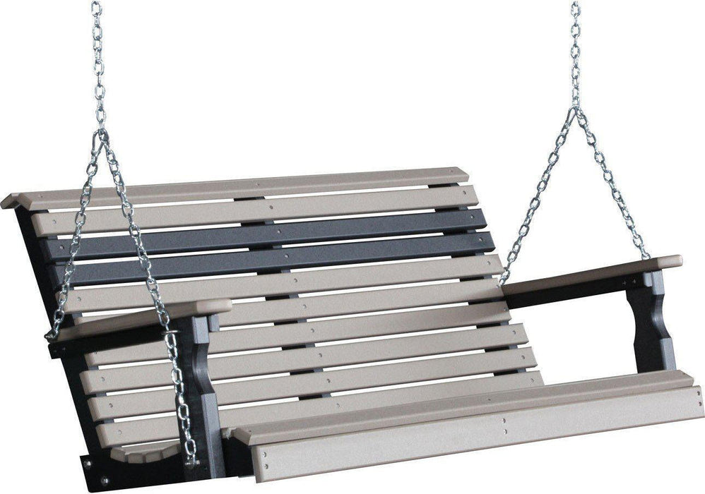 LuxCraft Rollback 4ft. Recycled Plastic Porch Swing - LEAD TIME TO SHIP 7 BUSINESS DAYS OR LESS