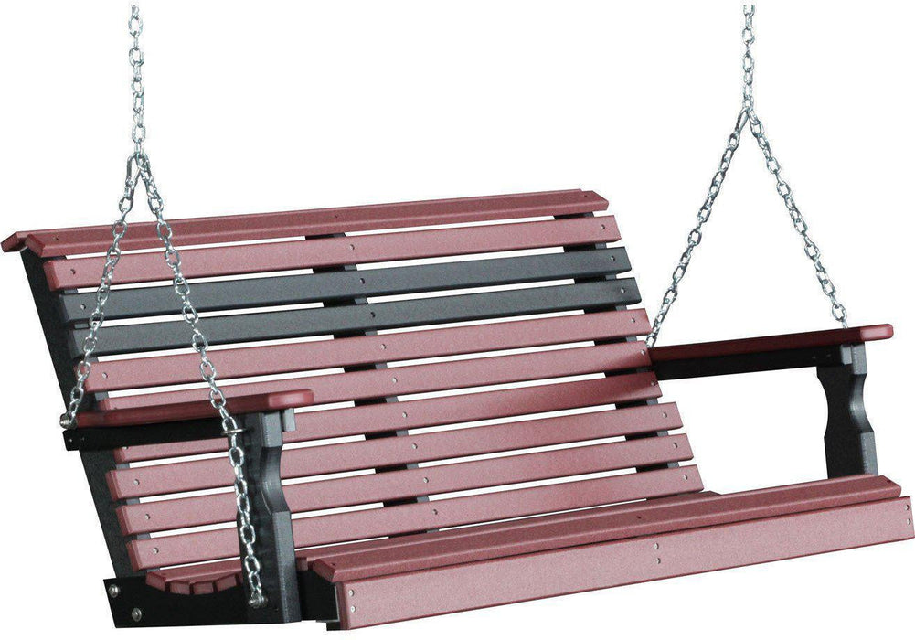 LuxCraft Rollback 4ft. Recycled Plastic Porch Swing - LEAD TIME TO SHIP 7 BUSINESS DAYS OR LESS