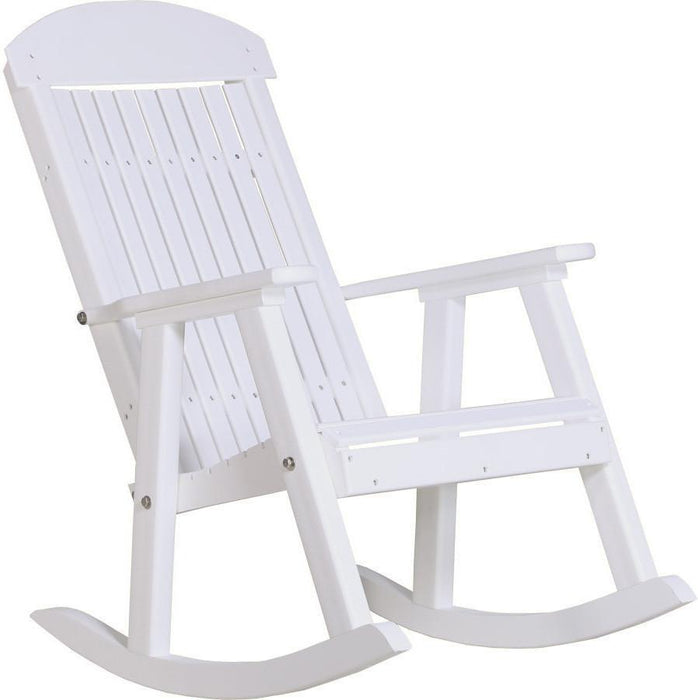 LuxCraft Classic Highback Recycled Plastic Rocking Chair  - LEAD TIME TO SHIP 7 BUSINESS DAYS OR LESS