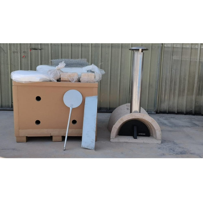 WPPO DIY Wood Fired Pizza Oven with SS Flue and Black Door